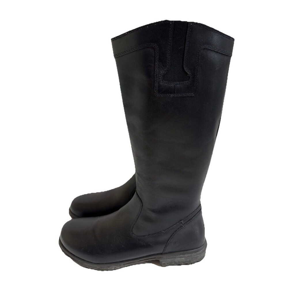 Ladies Bogs Pearl Tall Black Leather Waterproof Side Zip Riding Boot Size 11